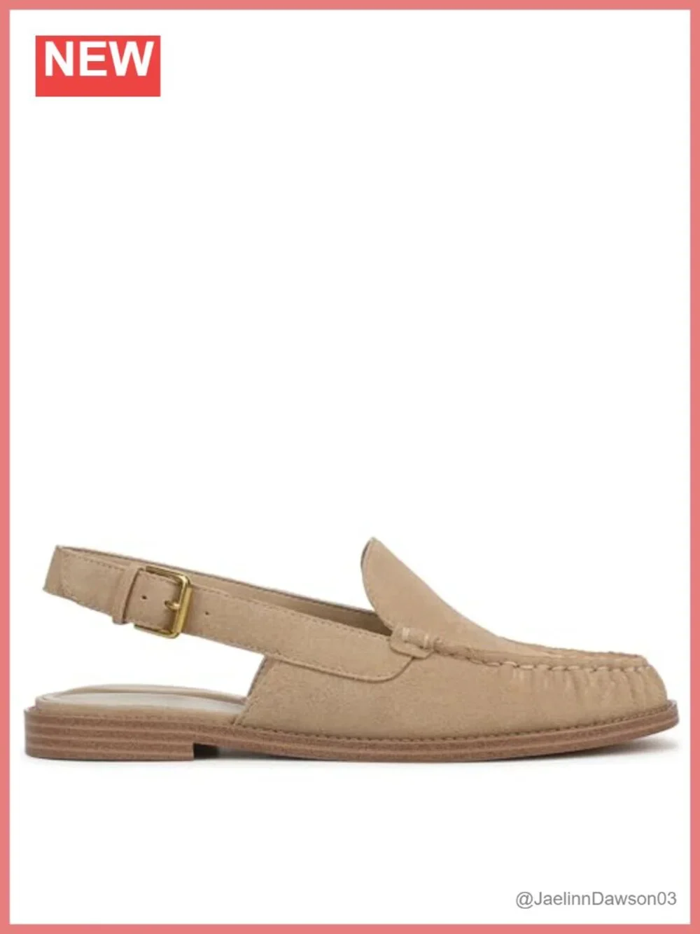 Round Toe Slingback Loafer Flats Leather Women's